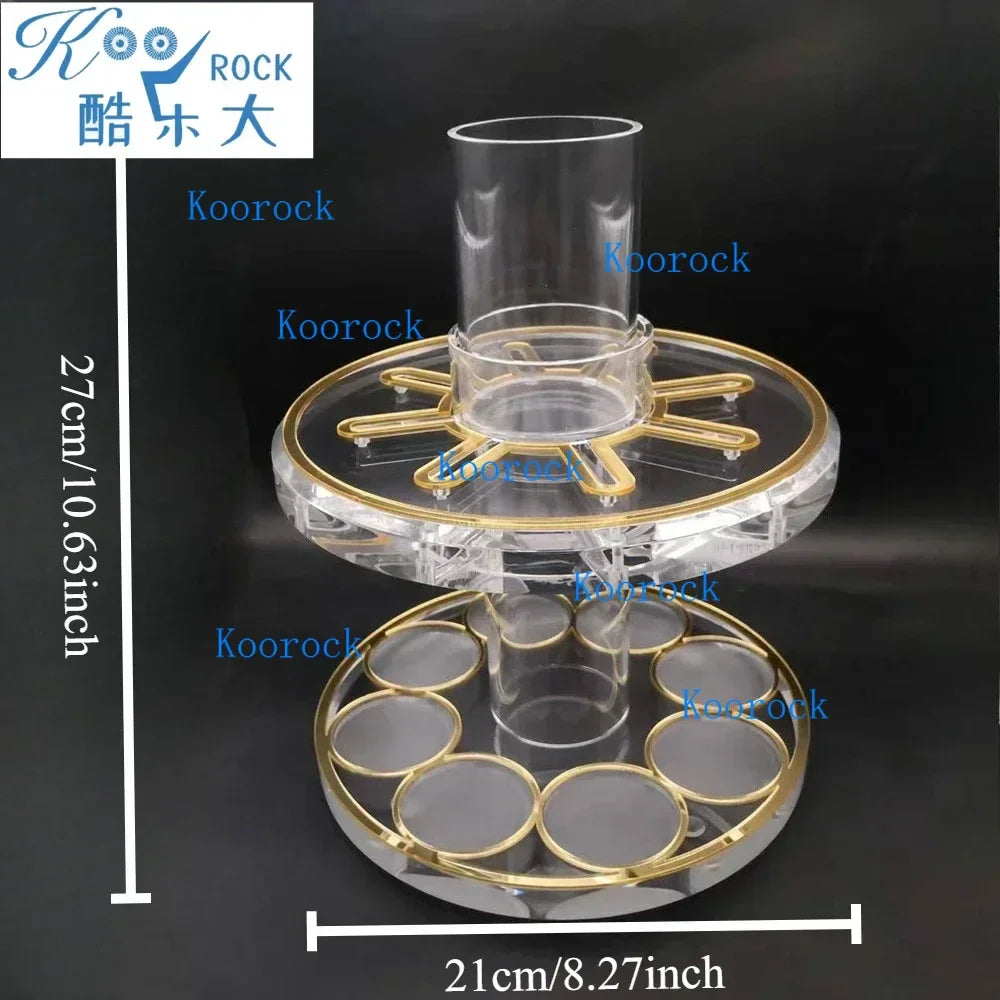 Acrylic Kiddush Wine Fountain & Decanter Set - Kosher Ceremonial Pourer for Jewish Holidays & Shabbat Celebrations
