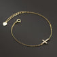 WANTME 925 Sterling Silver Simple Gothic Pave Zircon Cross Chain Bracelet for Women Fashion Statement Gold Party Jewelry Gift