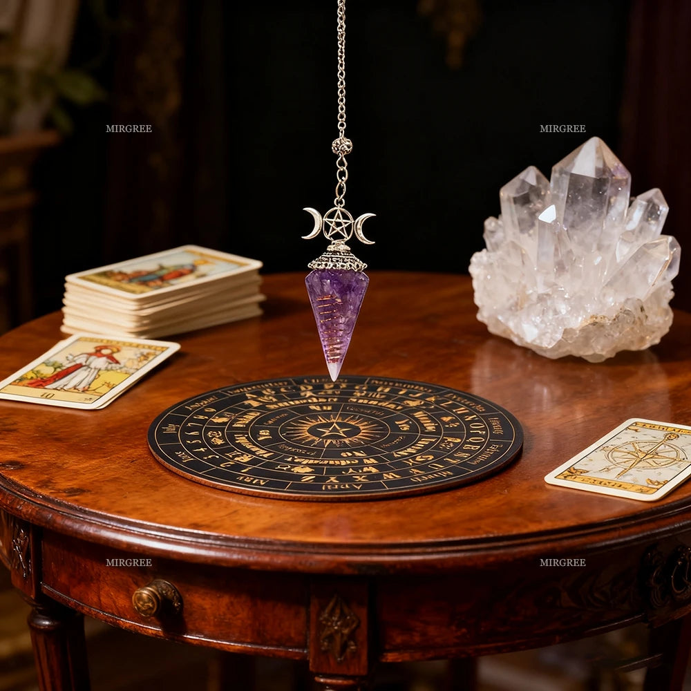 2pcs Spirit Pendulum Paired with Astrological Divination Disc, Divination Tool for Decision-making and Spiritual Rituals