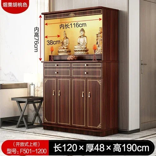 X A  Chinese Style with Door Altar Buddha Shrine Household Altar Cabinet God of Wealth Clothes Closet Shrine