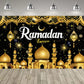 Eid al Fitr Party Supplie Decoration Backdrop Islamic Mosque Architecture Mubarak Ramadan Party Festival Celebration Banner