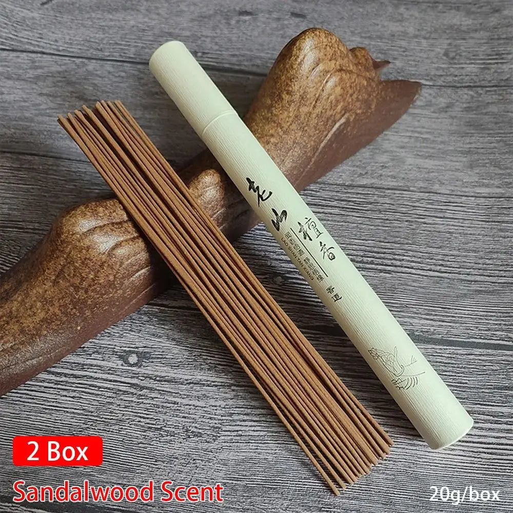 1/2Box Sandalwood Mugwort Scent Incense Stick Tranquilize Mind Home Office Bedroom Refreshing Scent 20g/Box Natural