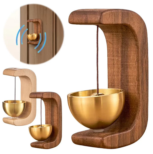 Wooden Wind Chimes Wireless  Doorbell Entrance Door Bell Decorative Wind Bell for Home Opening Hanging Decorations