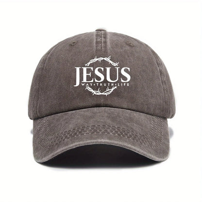 Adjustable baseball caps for men and women, Jesus wreath design, urban street style suitable for leisure and outdoor activities