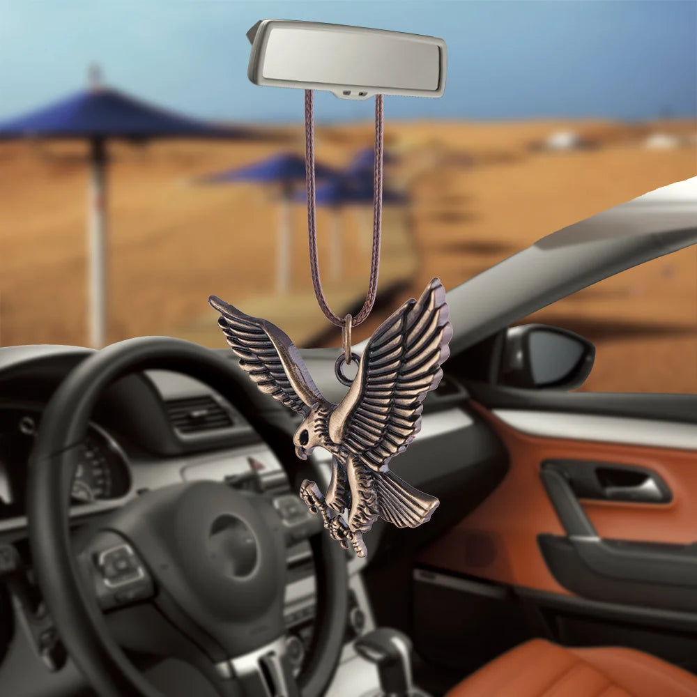Bronze Eagle Car Pendant Ornaments Hanging Auto Interior Rear View Mirror Decoration Dangle Trim Accessory Car Accessories