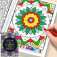 32 Pages Color By Number Mandala Coloring Book for Adults Relaxation Stress Relief Mindfulness Anti-Anxiety Therapy Gift