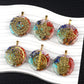 35mm Hexagon Shape 7 Chakra Orgonite Energy Pendant Healing Energy Crystal Beads for Yoga Meditation Spiritual Amulet Orgonite