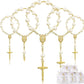 10/20pcs Christening Acrylic Rosary Beads Faux Pearls with Cross Christening Gift Box for Christening Wedding Party Favors