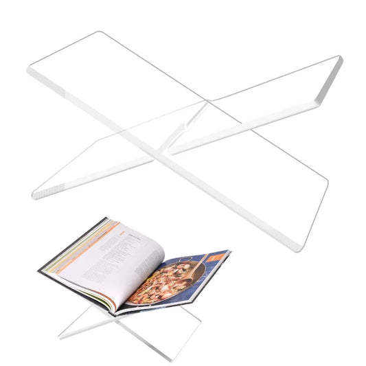 Acrylic Reading Bookshelf, Magazine Book Tray Rack, Creative Desktop Album X-shaped Display Rack