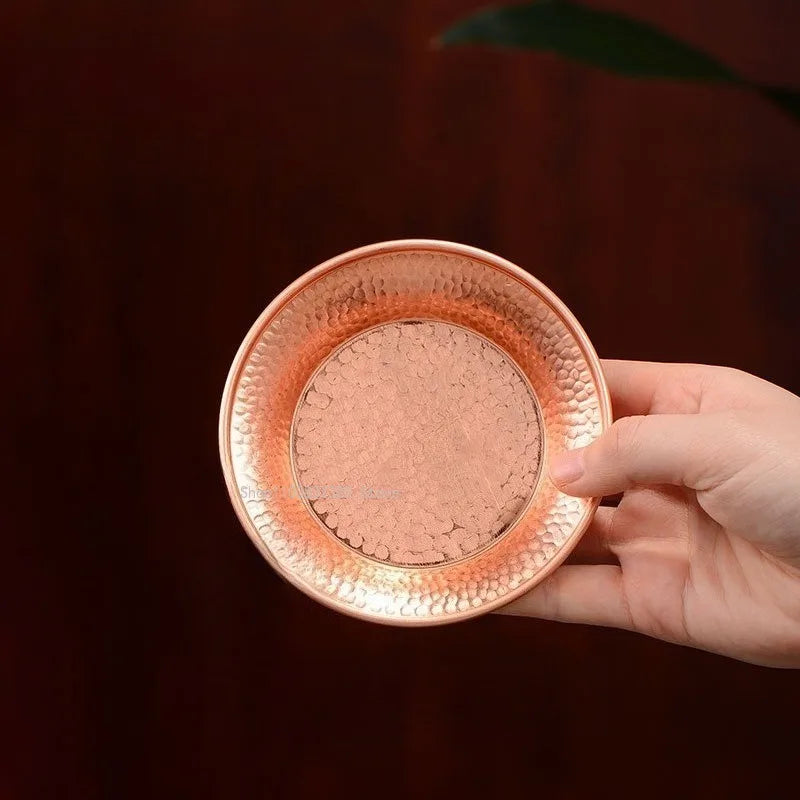 Tibetan-style Copper Water Supply Bowl Offering Dish Base Household Indoor/Buddhist Hall Offering Plate/purified Water Dish