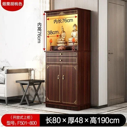 X A  Chinese Style with Door Altar Buddha Shrine Household Altar Cabinet God of Wealth Clothes Closet Shrine
