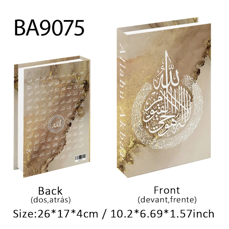 Islamic Mosque Luxury Fake Book Storage Box Kaaba Decorative Books Home Decor Coffee Table Bedroom Ornament Interior Decoration