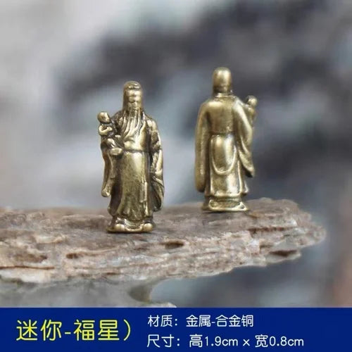 Micro Landscape Bronze Chinese Buddha Ancient Tea Ceremony Zen Moss Rockery Bonsai Sand Table Decorationfairy Garden Miniatures