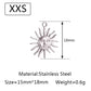 3Pcs Large Casting Vortex Face Sun Charms Stainless Steel Heart Celestial Pendants Fashion Jewelry Making DIY Bracelets Necklace