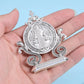 St. Benedict Cross Craft Ornament Enamel Metal Saint Statue Car Home Office Table Decoration Religious Blessing Decor