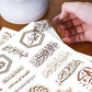 4sheets-50pcs Arabic Calligraphy Transparent Pvc Stickers,Islamic Phrases Design,Ramadan Decor Collection Labels For Gifts Wrap