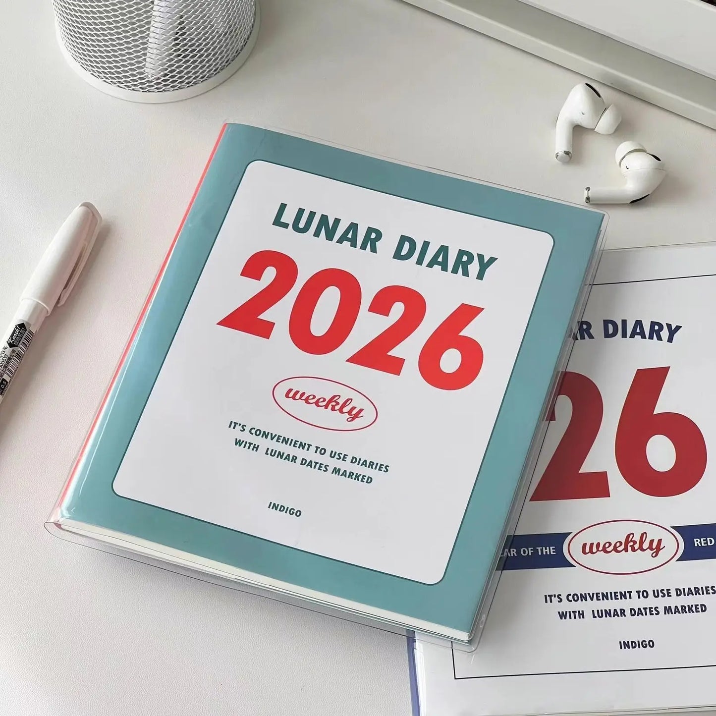 2026 Korean Notebook Schedule Book Student Monthly and Weekly Plans Journal Notebook Diary Planner Stationery Student Supplies