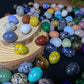 EG1-7 Mini Natural Stone Egg, Small Polished Egg Shaped Stone for Meditation Stress Relief Fidget Palm Desk Decor Gift