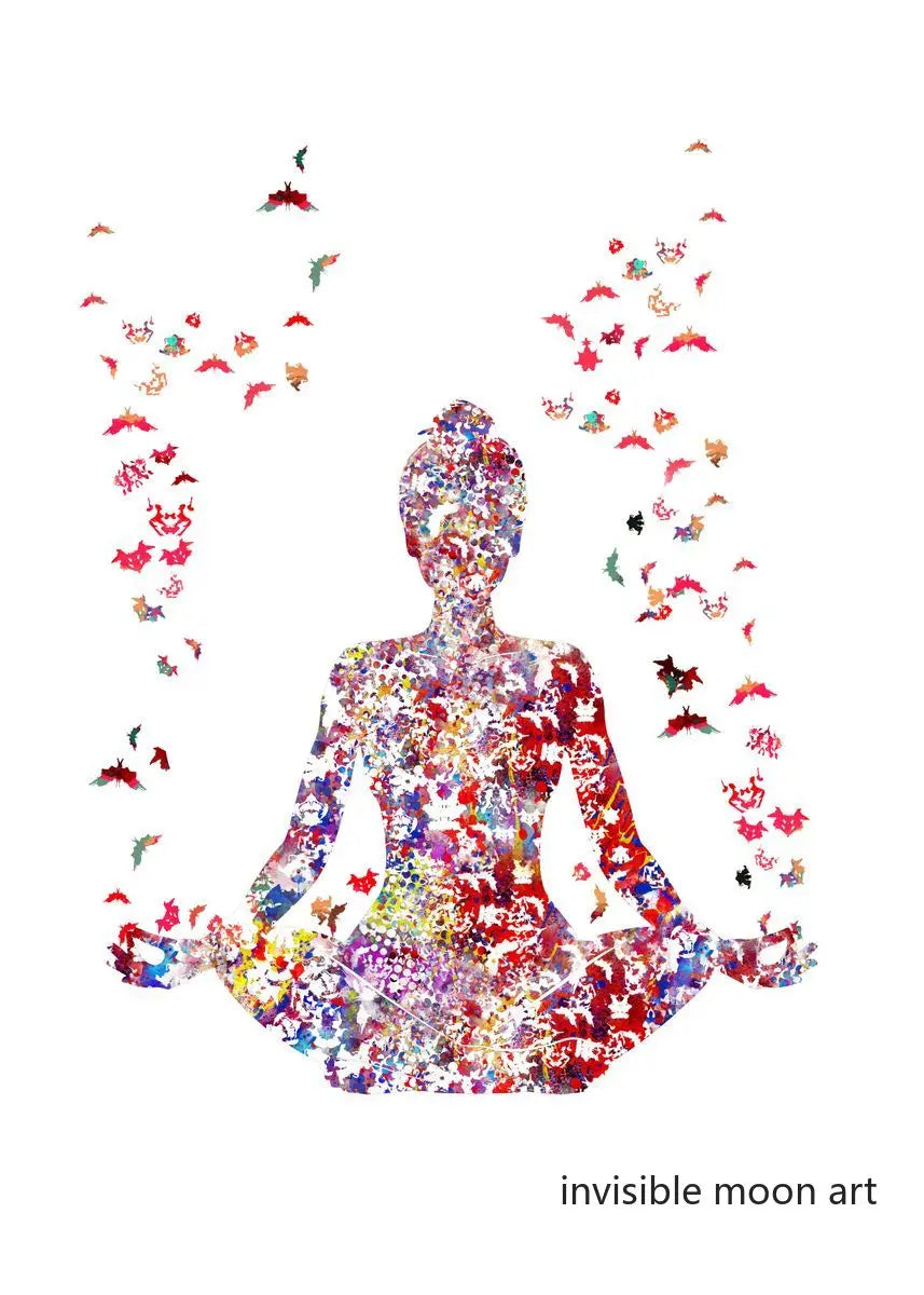 Spirituality Yoga Tree Khanda Sikh Symbol Couple Meditation  Art Poster Canvas Painting Wall Prints Picture Yoga Room Home Decor