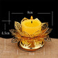 Gold Lotus Seat Ghee Lamp Holder Incense Burner Butter Lamp Tea Light Holder Tibetan Copper Oil Lamp Altar Decoration Supplies