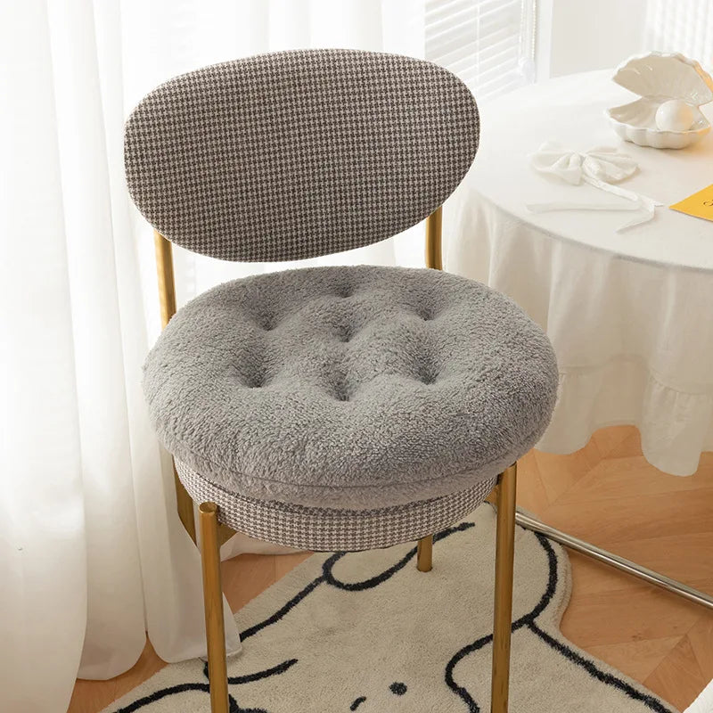 Lamb Velvet Chair Cushion Round Super Soft Ground Buttocks Futon Bedroom Bay Window Tatami Stool Cushion Thickened Decoration