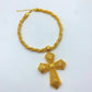 Dubai Gold Color Cross Pendant Jewelry for Women Man African Twisted Chain Wedding Party Ethiopian Eritrea Gift