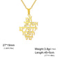 LIKGREAT Biblical Hebrew Calligraphy Necklace Earring Keyring Stainless Steel Jerusalem Verse Pendant Jewish Prayer Jewelry