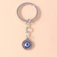 Aihua Lucky Eye Alloy Fatima Hand Keychain Heart Glass Bead Blue Turkish Evil Eye Key Chain Car Keyring for Women Men Jewelry