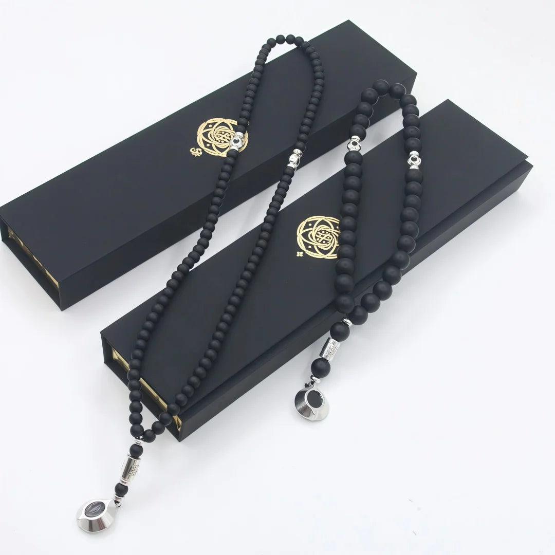 Tasbih Prayer Beads Hematite With Box Muslim Rosary Finger Counter Chapelet Tasbeeh Islamic Misbaha Handmade Sibha Ramadan Gift