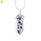 CSJA Hexagonal Bullet Crystal Necklaces Natural Gem Stone Quartz Necklace Pendant Chakra Amethysts Pink Quartz Lapis Lazuli G957