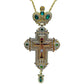 HTISOK Orthodox Cross Necklace Jesus Crucifix Pendants Gold Chain Religious Jewelry православным крестом