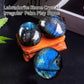 1pc natural labradorite palm stone - hand-polished oval massage and worry stone, iridescent blue hue