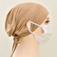 Jersey Cotton Muslim Women Under Hijab Cap With Ear Hole Inner Hijab Cap Round Forehead Underscarf Bonnet Femme Musulman