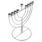 1pc 9-Branch Pillar Stand Hanukkah Menorah Holder Religious Hanukkah Candlestick Ornament Jewish Festival Supplies