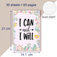 A5 Notebook Note Book Motivational Quote - I Can and I Will - Sketch Writing Blank Journal Success Notepad New Job Graduation