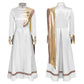 Women Pastor Robe Cassocks Long Sleeve Cross Print Priest Vestment Church Choir Gown Halloween Catholic Clergy Cosplay Costume