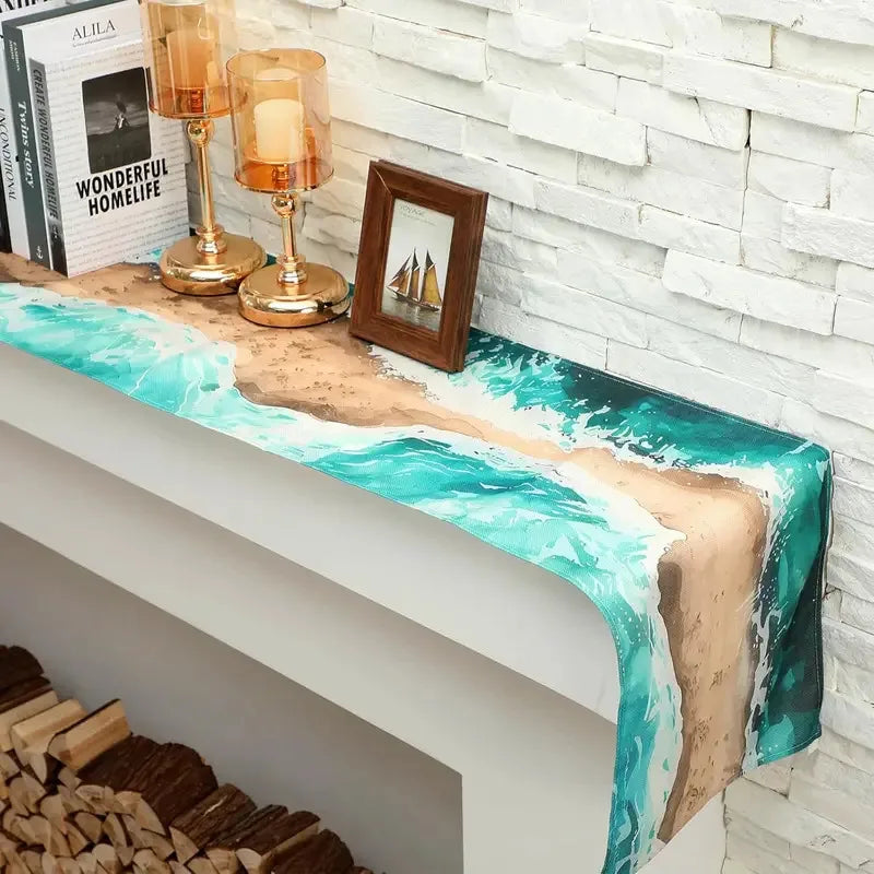 VIKAMA Passover Linen Table Runner Jewish Festival Table Flag Home Dining Party Decoration