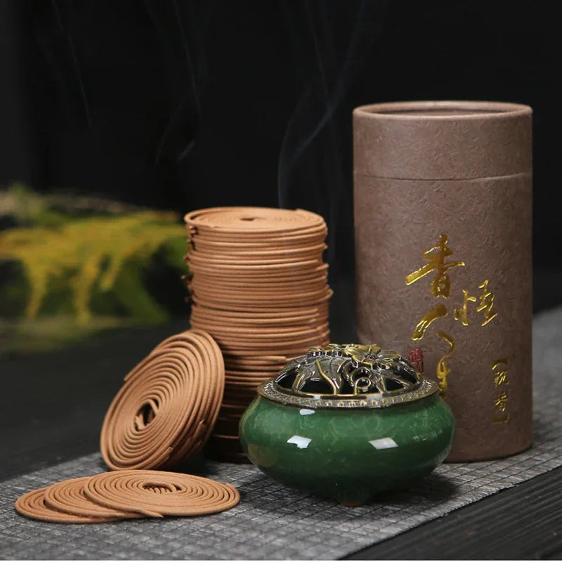 Natural HandmadeSandalwood Coils Incense Aromatherapy Kitchen WC,Bedroom Bathroom Antisetic, Refreshing Incenses, 120Plates/Box