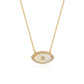 Luxury Natural Stone Evil Eye Pendant Necklace Inlaid Zircon Fashion Stainless Steel Clavicle Chain Jewelry Party Gift for Women