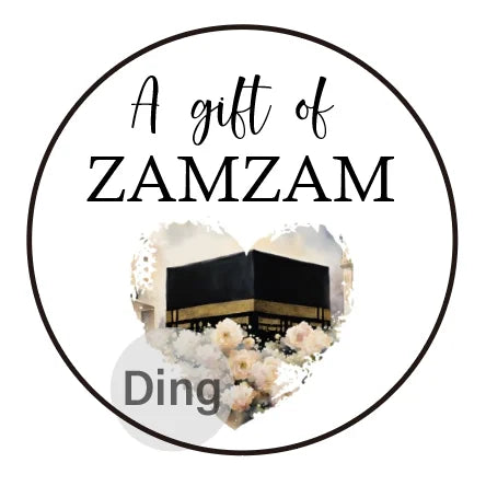 Personalised ZamZam Water Bottle Stickers Hajj Umrah Mubarak Eid Label Box Bag Seal Muslim Ramadan Kareem Celebration