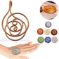 Adjustable Copper Palm Ring Reiki Spiral Hand Rings For Meditation Energy Healing With Stone For Crystal Work, Chakra Balancing
