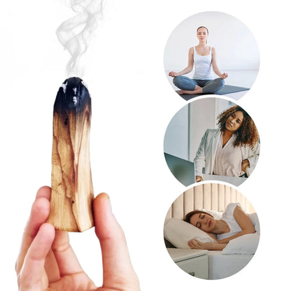 Palo Santo Sticks Natural Incense Sticks Purifying Healing Stress Relief Natural Crude Wood Strips for Home Living Room Office