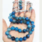 33pcs10mm blue agate beads natural stone material Muslim rosary daily bracelet TASBIH, Middle East high-end worship prayer brace