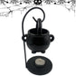 Hanging Witch Cauldron Oil Burner Witch Caldron Pot Candle Holder Smudging Incense Burning Essential Oil Diffuser for Home Decor