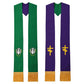 Clergy Stole Church Overlay Double Sided Cross Gold Tassels Scarf for Priest Choir