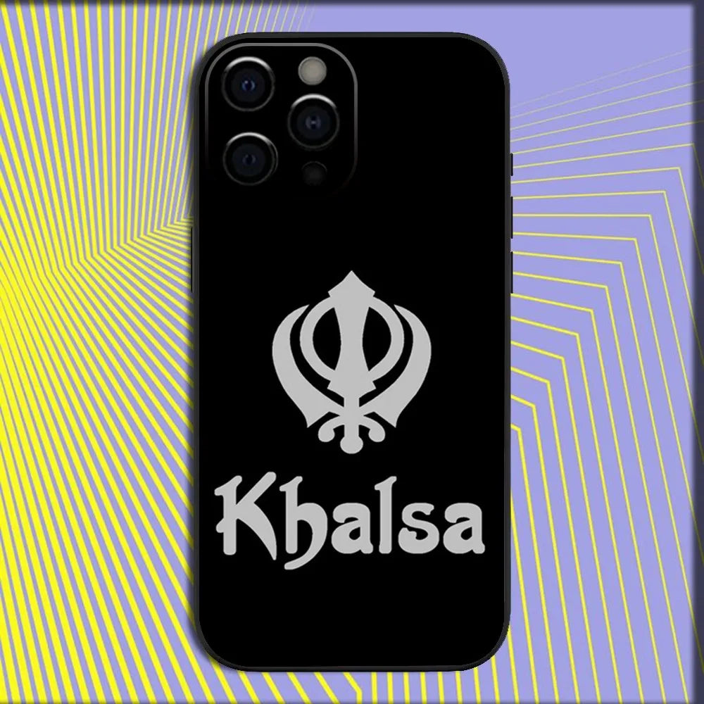 Sikh Khanda Sikhism SOVEREIGN Phone Case For iPhone 16,15,14,13,12,11,Pro,X,XS,Max,XR,Plus,Mini Soft Black Cover