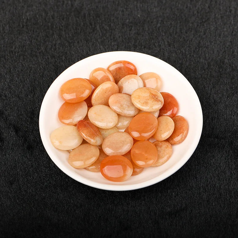 JH18-1 5/10Pcs Natural Crystal Palm Stone, 2cm Oval Shaped Raw Gemstone for Handheld Worry Stone Reiki Healing Massage Decor