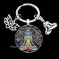 2023 Indian Buddha Meditation 7 Chakra Mandala Key Holder for Keys Psychedelic Yoga Keychain Ornament