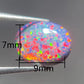 Synthesis Opal Cabochons Loose Gemstone Oval Fire Color Ring Face Flat Colorful Gemstone Cabochons Ring Setting DIY Jewelry