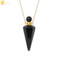 Crystal Perfume Necklace Natural Stone Cone Pendant Healing Clear Quartz Pendants Essentials Oil Diffuser Vial Necklaces H119